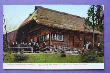 Ansichtskarte AK Mannheim 1907 Jubiläums Ausstellung Erbgrossherzog Paar Schwarzwaldhaus